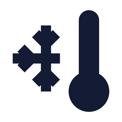 Thermometer Snowflake Icon in Solid Sharp style