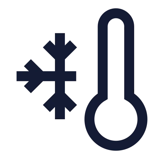 Thermometer Snowflake Icon in Stroke Sharp style