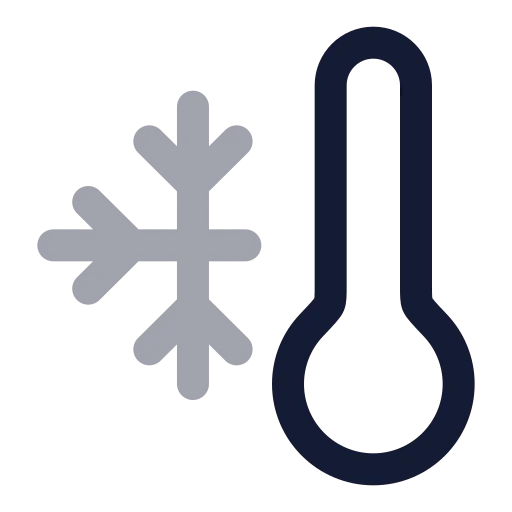 Thermometer Snowflake Icon in Twotone Rounded style