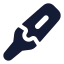 Thermometer icon with solid rounded style