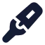 Thermometer icon with solid sharp style