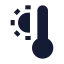 Thermometersun icon with solid sharp style