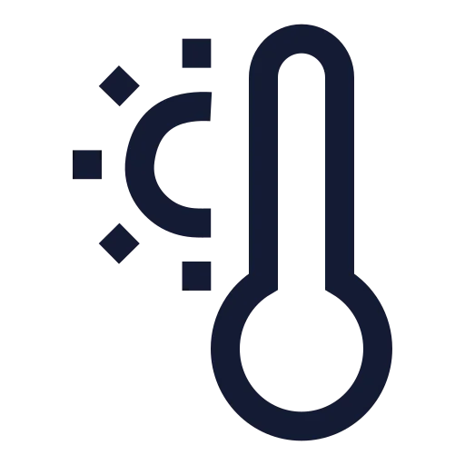 Thermometer Sun Icon in Stroke Sharp style
