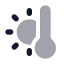 Thermometerwarm icon with bulk rounded style