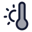 Thermometerwarm icon with duotone rounded style