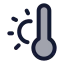 Thermometerwarm icon with duotone standard style