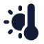 Thermometerwarm icon with solid rounded style