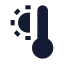 Thermometerwarm icon with solid sharp style