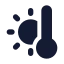 Thermometerwarm icon with solid standard style