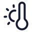 Thermometerwarm icon with stroke rounded style