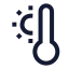 Thermometerwarm icon with stroke sharp style