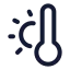 Thermometerwarm icon with stroke standard style