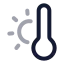 Thermometerwarm icon with twotone rounded style