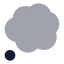 Thoughtbubble icon with bulk rounded style