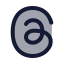 Threads icon with duotone rounded style