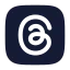 Threadsrectangle icon with solid rounded style