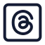 Threadsrectangle icon with stroke standard style