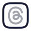 Threadsrectangle icon with twotone rounded style