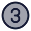 Threecircle icon with duotone rounded style