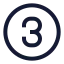 Threecircle icon with stroke sharp style