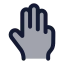 Threefinger icon with duotone rounded style