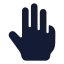 Threefinger icon with solid rounded style