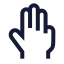Threefinger icon with stroke sharp style