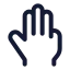 Threefinger icon with stroke standard style