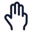 Threefinger icon with twotone rounded style