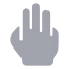 Threefinger icon with bulk rounded style