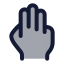 Threefinger icon with duotone rounded style