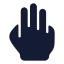 Threefinger icon with solid rounded style