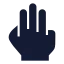 Threefinger icon with solid sharp style