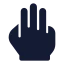 Threefinger icon with solid standard style
