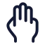 Threefinger icon with stroke rounded style