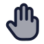 Threefinger icon with duotone rounded style