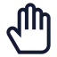 Threefinger icon with stroke sharp style