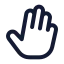 Threefinger icon with stroke rounded style