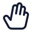 Threefinger icon with stroke standard style