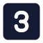 Threesquare icon with solid standard style