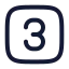 Threesquare icon with stroke rounded style