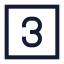 Threesquare icon with stroke sharp style