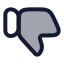 Thumbsdown icon with duotone rounded style