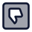 Thumbsdownrectangle icon with duotone standard style