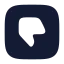 Thumbsdownrectangle icon with solid rounded style