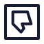 Thumbsdownrectangle icon with stroke sharp style