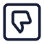 Thumbsdownrectangle icon with stroke standard style