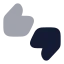 Thumbsupdown icon with bulk rounded style