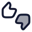 Thumbsupdown icon with duotone rounded style