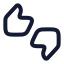Thumbsupdown icon with stroke rounded style